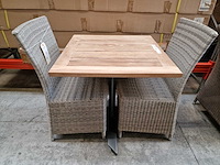 Gardini - teak tuintafel volvic 70 x 70cm met alu antraciet onderstel - afbeelding 2 van  6