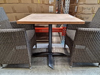 Gardini - teak tuintafel volvic 70 x 70cm met alu antraciet onderstel - afbeelding 3 van  4