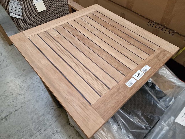 Gardini - teak tuintafel volvic 70 x 70cm met alu antraciet onderstel - afbeelding 1 van  5
