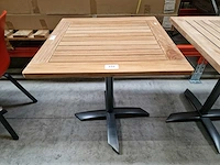 Gardini - teak tuintafel volvic 70 x 70cm met alu antraciet onderstel - afbeelding 2 van  5