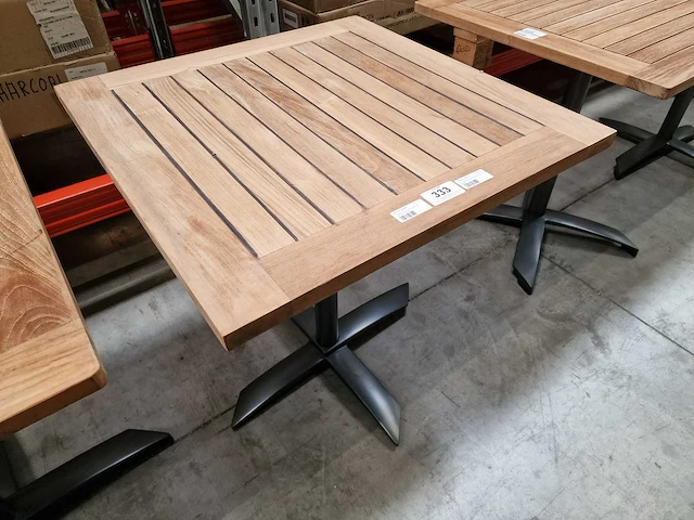 Gardini - teak tuintafel volvic 70 x 70cm met alu antraciet onderstel - afbeelding 4 van  5