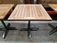 Gardini - teak tuintafel volvic 70 x 70cm met alu antraciet onderstel - afbeelding 5 van  5