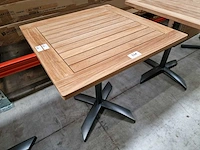 Gardini - teak tuintafel volvic 70 x 70cm met alu antraciet onderstel