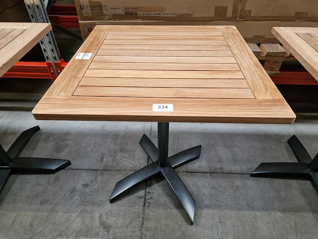 Gardini - teak tuintafel volvic 70 x 70cm met alu antraciet onderstel - afbeelding 4 van  5