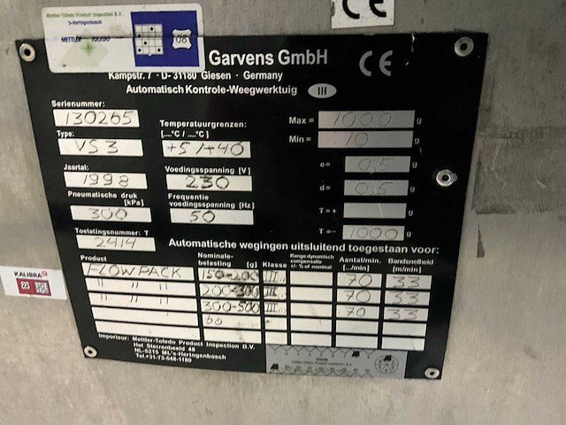 Garvens v53 automatisch controle weegwerktuig - afbeelding 2 van  12