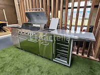 Gasbarbecue buitenkeuken - 6 branders - incl. draaispit, spoelbak & koelkast - afbeelding 4 van  10