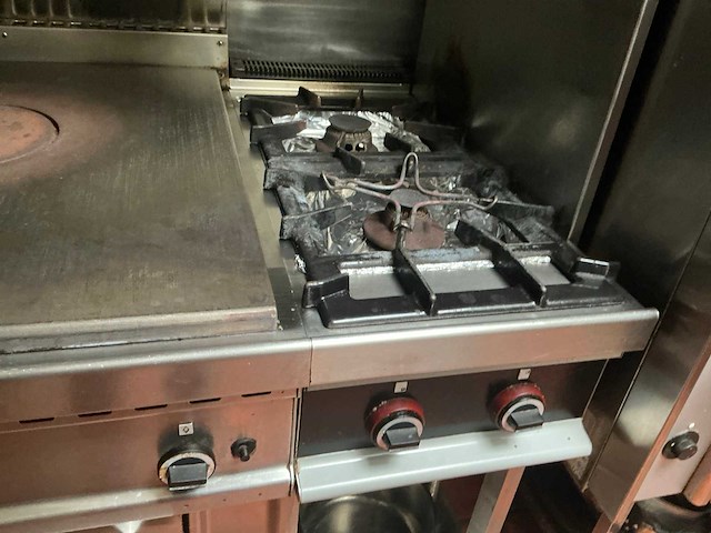 Gasgestookt rvs 4-pits fornuis - afbeelding 5 van  6