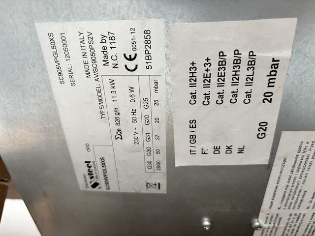 Gaskookplaat steel sc905vpgl50xs - afbeelding 5 van  6