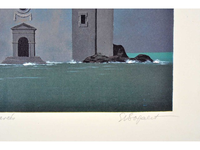 Gaston bogaert - grandes marées - kleurenlithografie - afbeelding 3 van  6