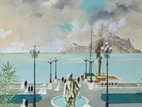 Gaston bogaert (1918-2008), 'l'embarquement pour cythere', oil on unalit 93 x 72 cm. (36.60 x 28.35 in.), frame: 116 x 97 cm. (45.67 x 38.18 in.) - afbeelding 1 van  7