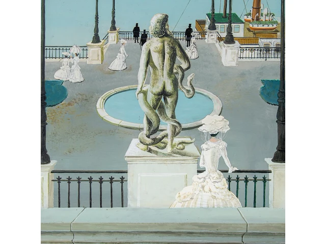 Gaston bogaert (1918-2008), 'l'embarquement pour cythere', oil on unalit 93 x 72 cm. (36.60 x 28.35 in.), frame: 116 x 97 cm. (45.67 x 38.18 in.) - afbeelding 6 van  7
