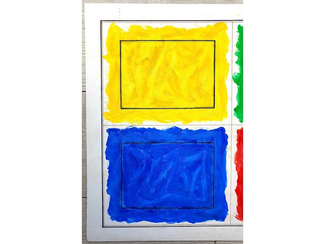 Gaston bogaerts - quatre rectangles - acryl op papier - afbeelding 2 van  5