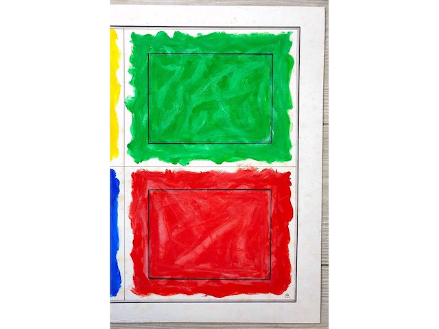 Gaston bogaerts - quatre rectangles - acryl op papier - afbeelding 3 van  5
