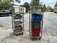 Gastro-ladders/kasten op wielen servies