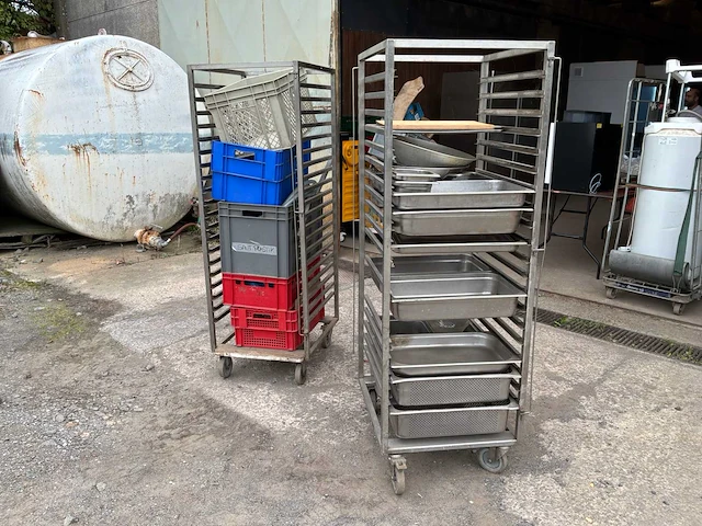 Gastro-ladders/kasten op wielen servies - afbeelding 3 van  5