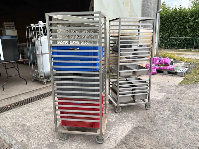 Gastro-ladders/kasten op wielen servies - afbeelding 4 van  5
