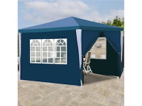 Gazebo 3x3 m garden gazebo tuintent waterdicht & uv-bestendig blauw - afbeelding 1 van  3