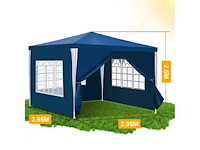 Gazebo 3x3 m garden gazebo tuintent waterdicht & uv-bestendig blauw - afbeelding 2 van  3