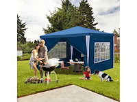 Gazebo 3x3 m garden gazebo tuintent waterdicht & uv-bestendig blauw - afbeelding 3 van  3