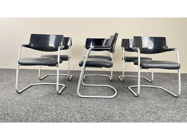 Gdb - - leder - vergaderstoelen (6x) - afbeelding 3 van  5