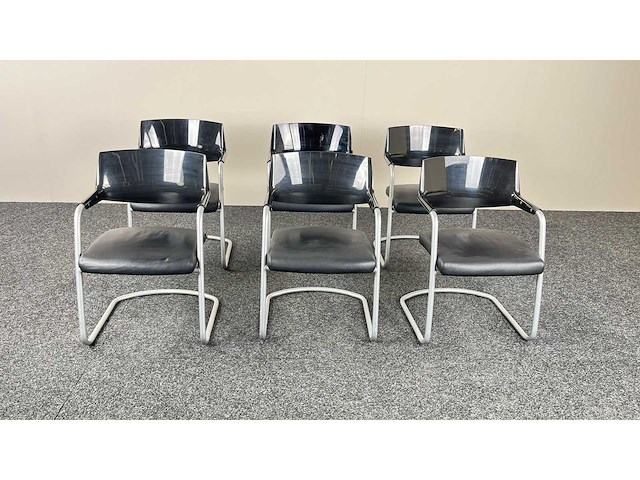 Gdb - - leder - vergaderstoelen (6x) - afbeelding 1 van  3