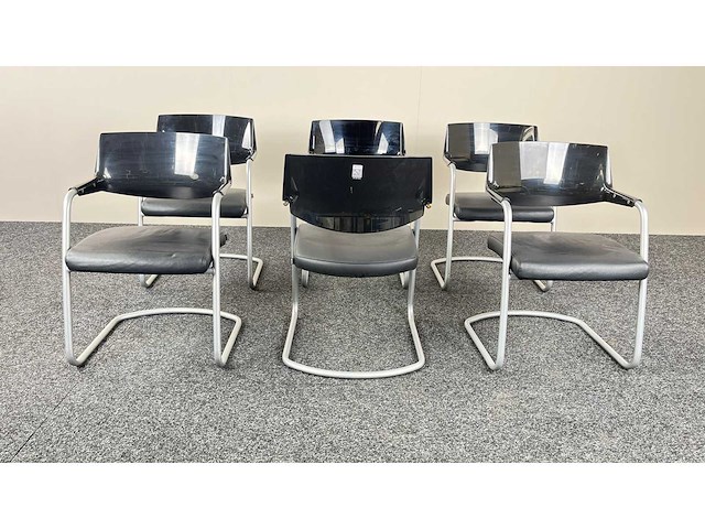 Gdb - - leder - vergaderstoelen (6x) - afbeelding 2 van  3