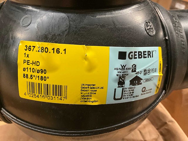 Geberit pe-hd 110/90 367.280.16.1 partij koppelstukken kruis - afbeelding 3 van  3