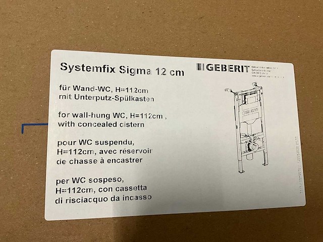 Geberit systemfix sigma 12cm element voor hangtoilet - afbeelding 2 van  4