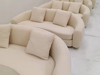 Gebogen beige teddy sofa 230cm