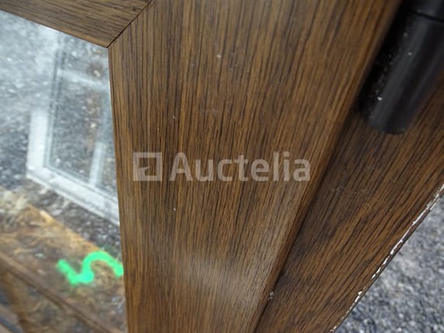 Gebogen bruin pvc-frame - eikenhoutkleur (met geïntegreerde dwarsbalken) - afbeelding 3 van  5