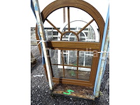 Gebogen bruin pvc-frame - eikenhoutkleur (met geïntegreerde dwarsbalken) - afbeelding 4 van  5