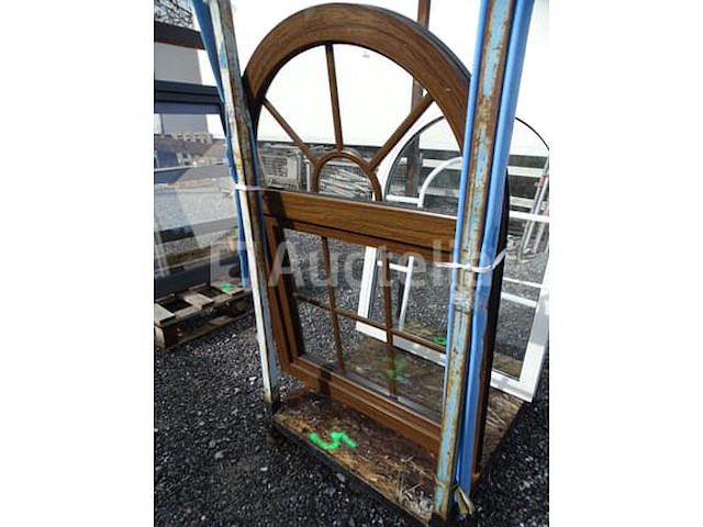 Gebogen bruin pvc-frame - eikenhoutkleur (met geïntegreerde dwarsbalken) - afbeelding 5 van  5