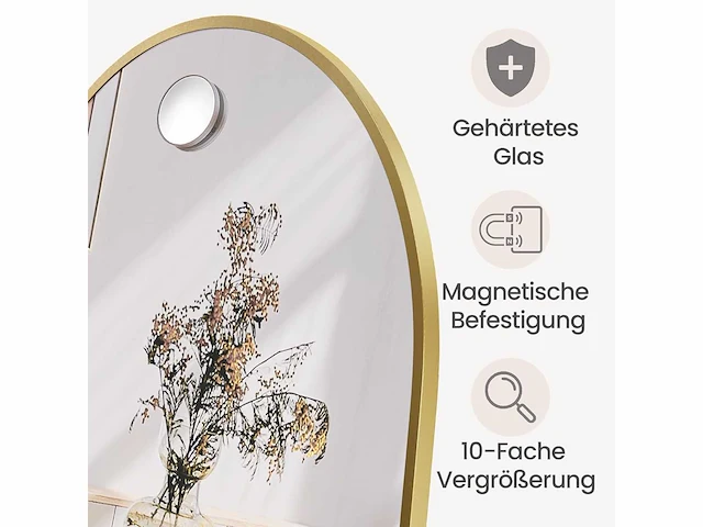 Gebogen standaardspiegel - 160 x 50 cm met vergrootspiegel - afbeelding 2 van  9