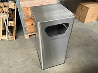 Geborsteld rvs prullenbak +/- 41 x 41 x 87,5 cm - afbeelding 1 van  7