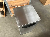 Geborsteld rvs prullenbak +/- 41 x 41 x 87,5 cm - afbeelding 2 van  7