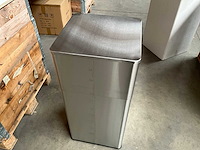 Geborsteld rvs prullenbak +/- 41 x 41 x 87,5 cm - afbeelding 3 van  7