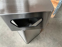 Geborsteld rvs prullenbak +/- 41 x 41 x 87,5 cm - afbeelding 6 van  7