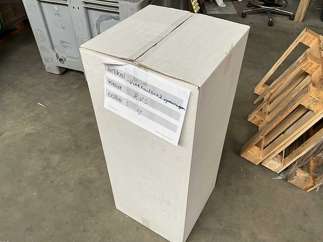 Geborsteld rvs prullenbak +/- 41 x 41 x 87,5 cm - afbeelding 7 van  7