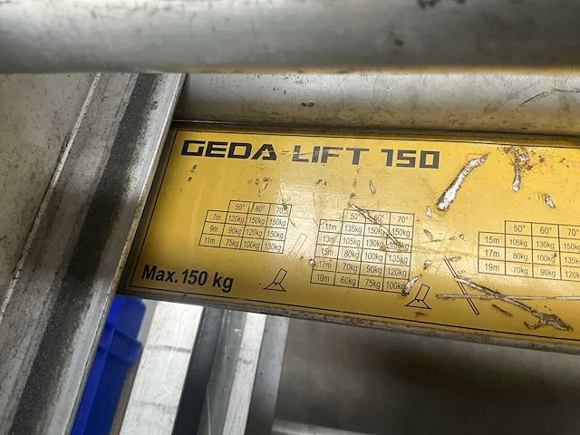 Geda 150 gedemonteerde bouwlift/pannenlift - afbeelding 10 van  14