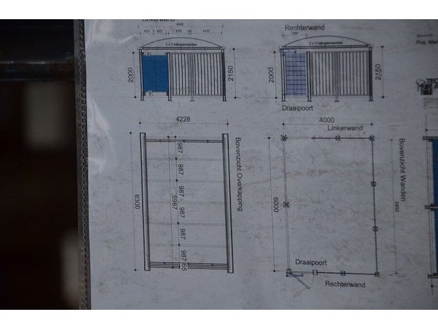 Gedemonteerde metalen carport afm. 6,30m x 4,30m hoogte 2,50m - afbeelding 3 van  16