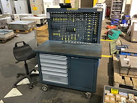 Gedore mobiele werkbank met achterwand - afbeelding 1 van  8