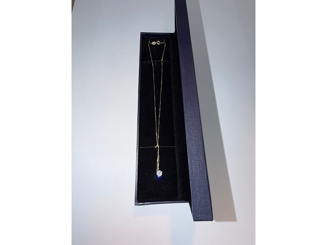 Geelgouden halsketting vv diamant - afbeelding 4 van  11