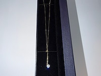 Geelgouden halsketting vv diamant - afbeelding 4 van  11