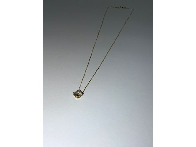 Geelgouden halsketting vv diamant - afbeelding 7 van  11