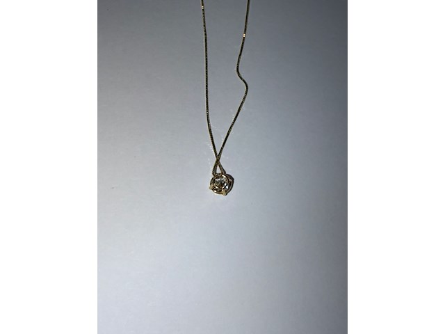 Geelgouden halsketting vv diamant - afbeelding 8 van  11