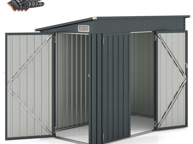 Gegalvaniseerd metalen tuinhuisje met dubbele deuren - afbeelding 1 van  7