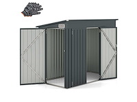 Gegalvaniseerd metalen tuinhuisje met dubbele deuren - afbeelding 2 van  7