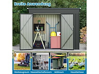 Gegalvaniseerd metalen tuinhuisje met dubbele deuren - afbeelding 5 van  7