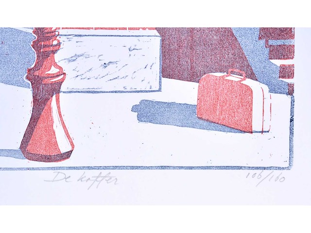 Geïnitialiseerd mw - de koffer - zeefdruk - afbeelding 3 van  7