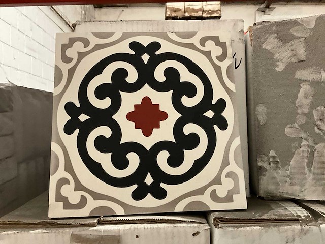 Gekleurde cement vloertegel - afbeelding 1 van  3